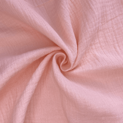 Ткань Муслин Жатый, цвет Нежно-Розовый (на отрез)  в Кайспийском