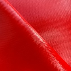Ткань ПВХ 600 гр/м2 плотная, Красный (Ширина 150см), на отрез  в Кайспийском