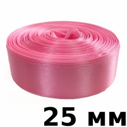 Лента Атласная 25мм, цвет Розовый (на отрез)  в Кайспийском