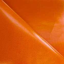 Ткань ПВХ 450 гр/м2, Оранжевый (Ширина 160см), на отрез  в Кайспийском