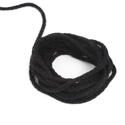 Шнур для одежды тип 2, цвет Чёрный (плетено-вязаный/полиэфир)  в Кайспийском
