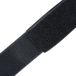 Контактная лента 20мм цвет Чёрный (велькро-липучка, на отрез)  в Кайспийском