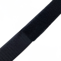 Контактная лента 40мм (38мм) цвет Черный (велькро-липучка, на отрез)  в Кайспийском